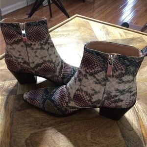 Zara Snakeskin Multi Color Ankle Boots